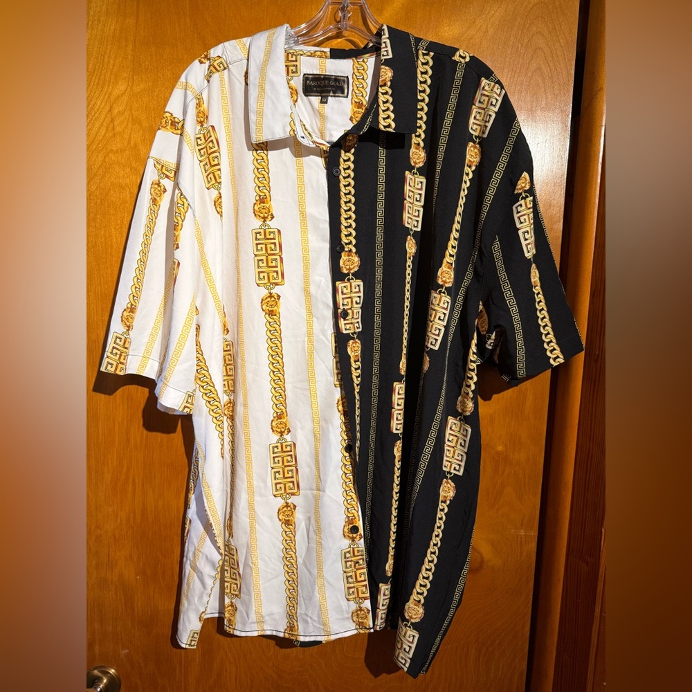 Black and White Chain Print Shirt